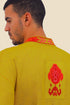 Embroidered coat in line with pockets